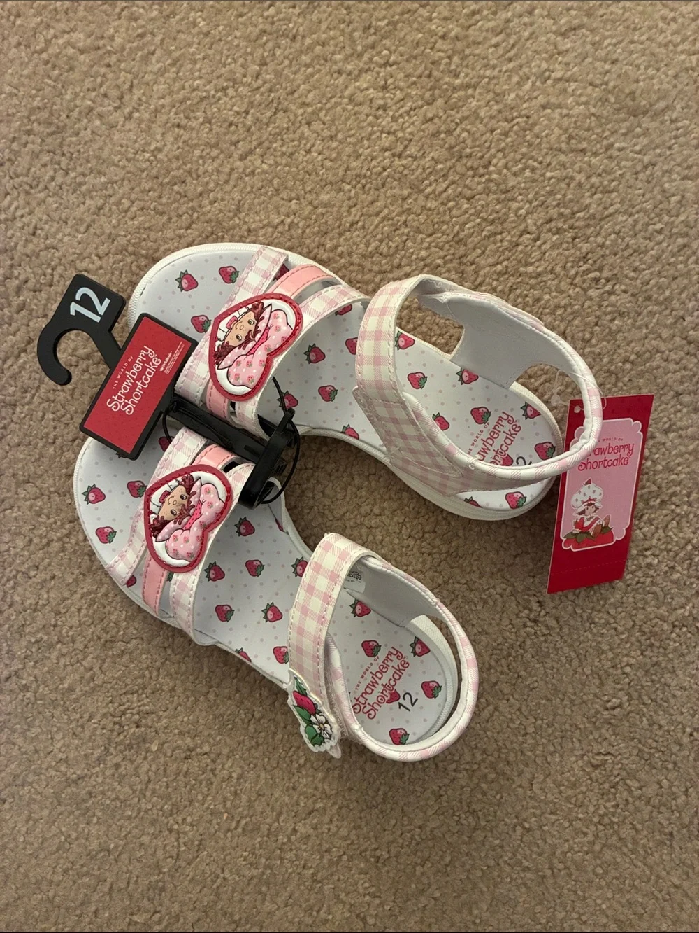 Strawberry Shortcake Velcro Sandals - Various Sizes